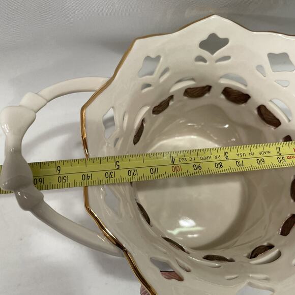 Lenox Bethany Basket, "Tied with Love” Ceramic Vase with Ribbon - Picture 7 of 10